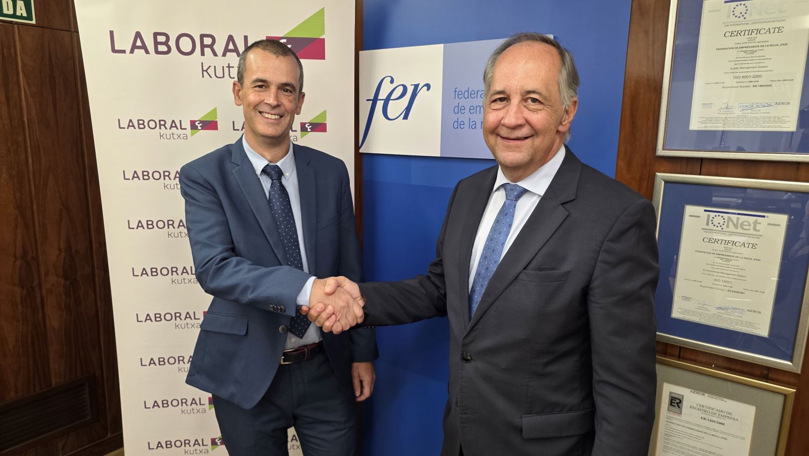 La FER y LABORAL Kutxa acuerdan impulsar el crecimiento y el arraigo de las empresas riojanas