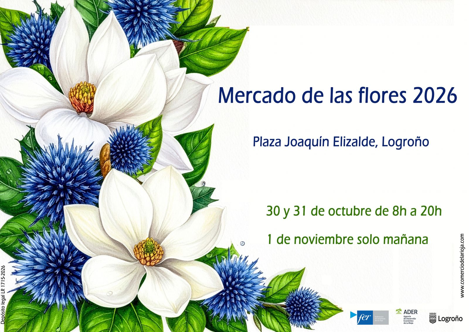 El Mercado de las Flores se celebra los d�as 30 y 31 de octubre y 1 de noviembre en la Plaza Joaqu�n Elizalde de Logro�o